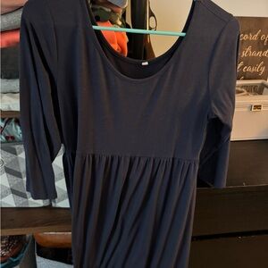Navy Blue 3/4 Sleeve Dress